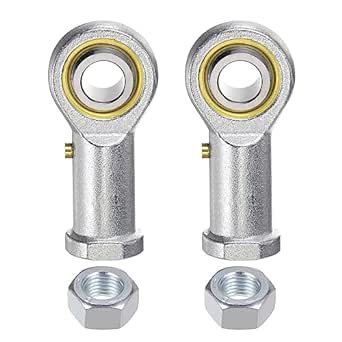 uxcell 2pcs PHSB8 Female Rod End Bearing 1/2 Inch Bore and 1/2-20 Right Hand Thread, Self-Lubricating Joint Rod Ends, Includes Jam Nut