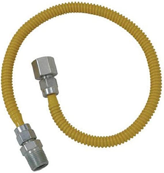 Brasscraft CSSL54-60 ProCoat Straight Connector Gas Dryer & Water Heater Flex-Line (3/8" OD FIP x 1/2" MIP) x 60"