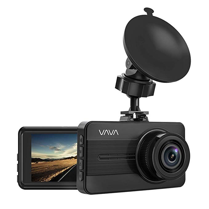 VAVA Dash Cam 1080P Full HD Car DVR Dashboard Camera, Driving Recorder with 3 Inch LCD Screen, 140 Degree Wide Angle, WDR, G-Sensor, Motion Detection, Loop Recording