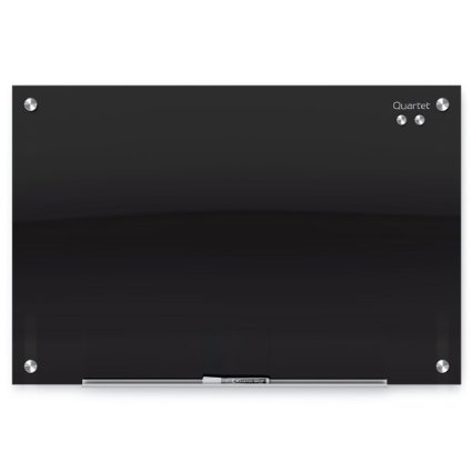 Quartet Glass Whiteboard, Magnetic, Infinity, 3 x 2 Feet, Black Surface, Frameless (G3624B)