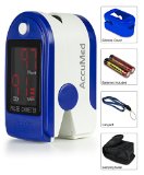 AccuMed CMS-50DL Pulse Oximeter Finger Pulse Blood Oxygen SpO2 Monitor w Carrying case Landyard Silicon Case and Battery