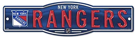 WinCraft NHL New York Rangers 4''x17'' inch Plastic Street Sign