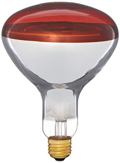 Pyramid Bulbs 64965 Heat lamp bulb 250 Watts R40 Reflector infrared light Red Medium E26 Base Incandescent Heat Lamp Light Bulb
