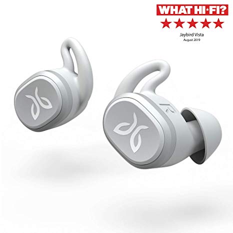 Jaybird Vista True Wireless Bluetooth Headphones with Charging Case - IPX7 Waterproof and Sweatproof Earphones, 16 Hour Playtime Siri Enabled In-Ear Earbuds for Sport, Running, Fitness, Gym - Grey