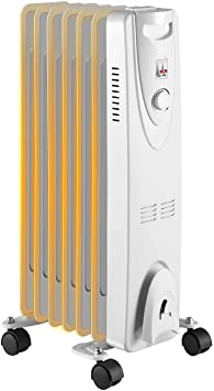 R.W.FLAME Space Heater Oil Filled Radiator Heater, 3 Heat Settings, Thermostat Adjustment Quiet Portable Heater with Tip-over & Overheating Functions White