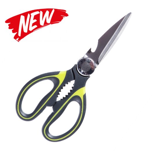 Latest Heavy Duty Kitchen Shears - Lifetime Guarantee - Rated 1 Best Multi-Purpose Utility Scissors for Chicken Poultry Fish Meat Vegetables Herbs and BBQs - As Sharp As Any Knife