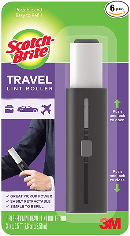 Scotch-Brite Mini Travel Lint Roller, 6 Rollers