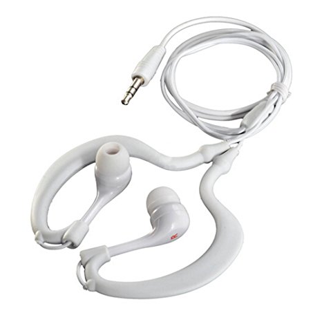 Yunt 3.5mm Swim Sport Waterproof Stereo Ear-clip Headphones Ear Hook Earphones for iPod/iPhone/MP3/MP4/MP5 Players(White)