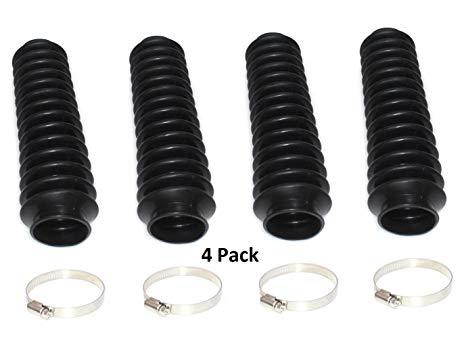 4-Pack Aftermarket Black Shock Absorber Boot Cover JSP Brand Replaces ROU-87159 Rough Country Lifted 4x4 Jeep ORV Universal