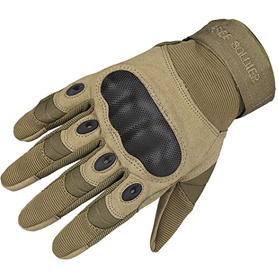 FREE SOLDIER Tactical Hard Knuckle Gloves Military Green Gloves Combat Army Tan Black Fullfinger Gloves