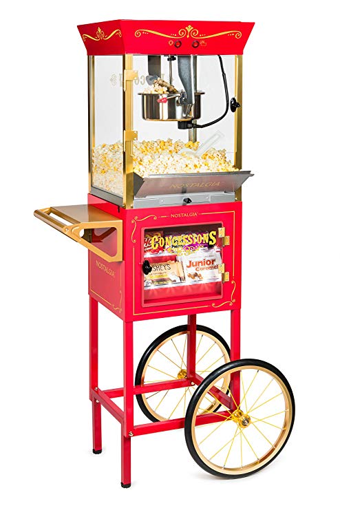 Nostalgia CCP610 Vintage New 10-Ounce Professional Popcorn & Concession Cart - 59 Inches Tall