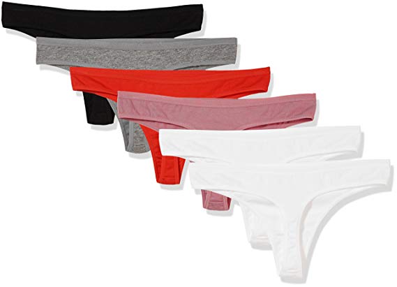 Madeline Kelly Women's 6 Pack Cotton Thong Panty