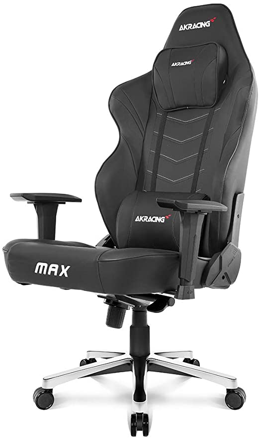 AKRacing Master Series MAX Gaming Chair with Wide Flat Seat, Black