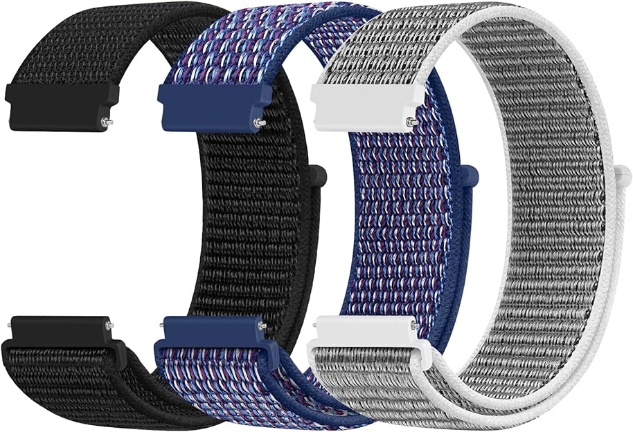 XFYELE Nylon Watch Band Compatible with Samsung Galaxy Watch 6/5/4 40mm 44mm/Watch 6 Classic 43mm 47mm/Watch 5 Pro 45mm/Watch 4 Classic 42mm 46mm, 20mm Quick Release Replacement Sport Strap