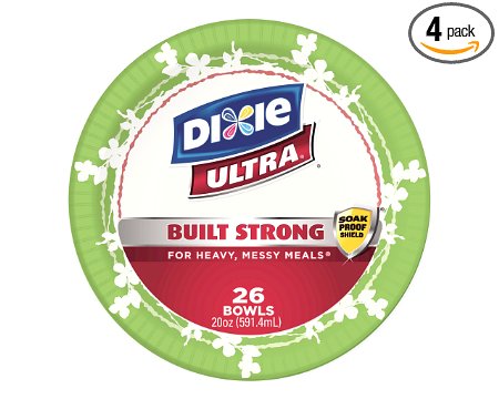 Dixie Ultra Disposable Bowls, 26 Count (Pack of 4)