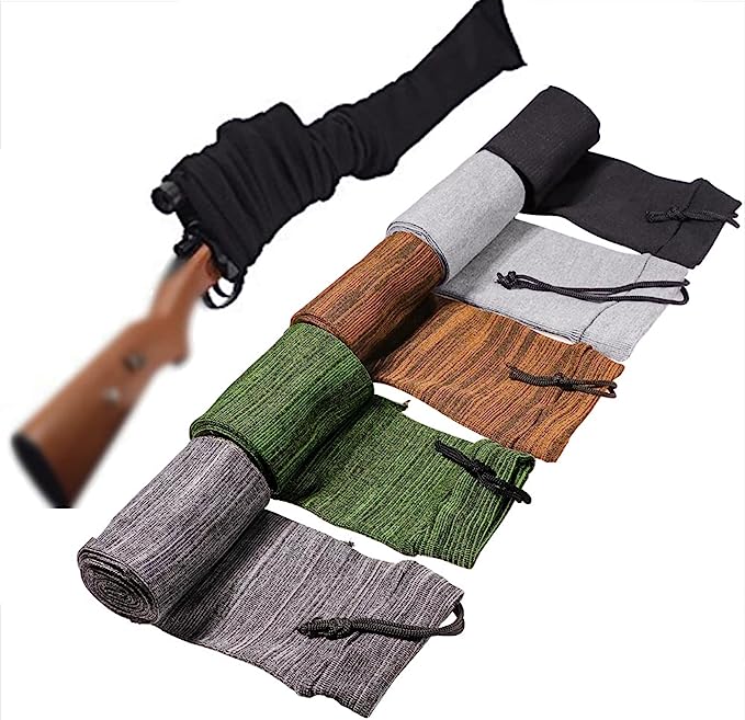 5 Pcs Gun Socks Case Sleeve, 16/47/54" Silicone Treated Moisture Proof Gun Socks Case, Widened Elastic Rifle Silicone Sock, Gun Protection Accessories for Rifles with Scopes(Mix Color)