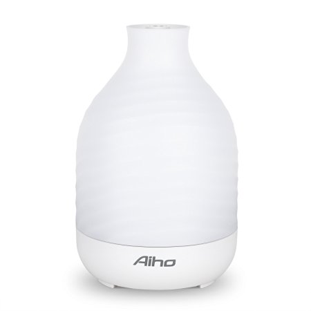 Aiho Deik Essential Oil Diffuser, 200ml Aroma Cool Mist Humidifier Whisper Quiet 4 Timer Modes & 7 Color LED with Auto Shut Off