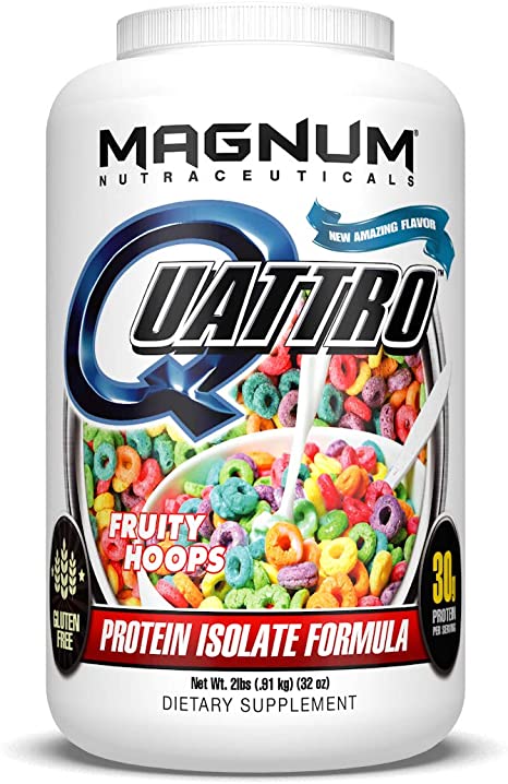 Magnum Nutraceuticals Quattro Fruity Hoops Lactose-Free Protein Powder for Men & Women (2 lbs.)