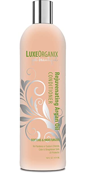 Moroccan Oil Conditioner: Sulfate Free for Color Treated and Keratin Hair Treatments. Smooths Dry, Damaged, Curly, Frizzy Hair. No Parabens, Sodium Chloride or Salt. Rejuvenating Argan by LuxeOrganix
