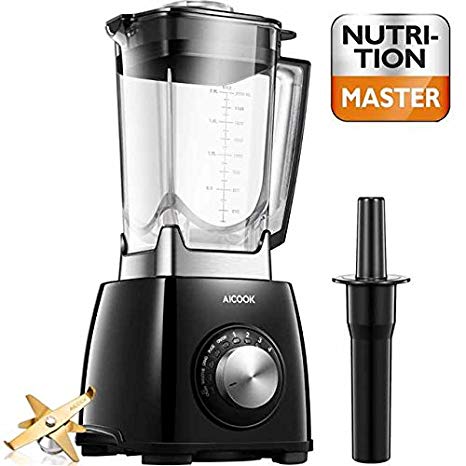 Aicook Professional Blenders, Smoothie Blender, High Speed Blender with 6 Titanium Stainless Steel Blades, 1450W, 70oz BPA-Free Tritan Pitcher, Black