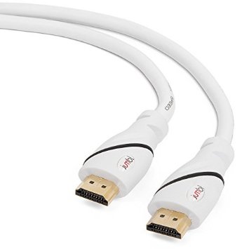 Jumbl High-Speed HDMI Category 2 Premium Cable (35 Feet) Supports 3D Resolution, Ethernet, 1080P and Audio Return - White