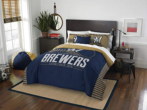 Officially Licensed MLB Full/Queen Grand Slam Comforter & Sham Bedding, Soft & Cozy, Washable, Throws & Bedding, 86" x 86"