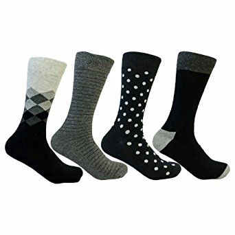 Happy Socks Men's Combed Cotton Socks, Pack of 4 Assorted Colors