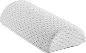 ComfiLife Bolster Pillow for Legs, Knees, Lower Back - 100% Memory Foam Half Moon Pillow - Semi Roll Pillow for Lower Back Pain Relief - Great as Under Knee Pillow, Leg Rest Pillow, Lumbar Pillow