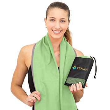 Microfiber Sports and Travel Towel - The Best Fast Drying Super Absorbent Lightweight Compact Towel with Premium Quality Mesh Bag. Ideal for Travelling, Sports, Yoga, Gym and Camping.
