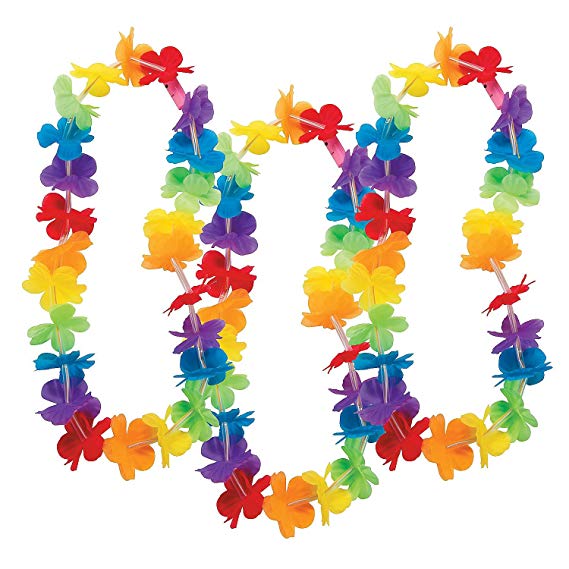 Light Up Rainbow Flower Party Leis - Pack of 12