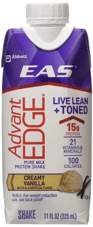 EAS AdvantEDGE Ready-To-Drink Nutrition Shake, Vanilla, 12 Count