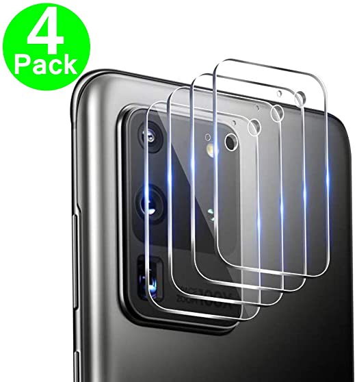 [4 Pack] Tamoria Galaxy S20 Ultra Camera Protector One Second Fit 0.2MM Ultra Thin HD Organic Tempered Glass Camera Lens Protector for Samsung Galaxy S20 Ultra 5G Accessories