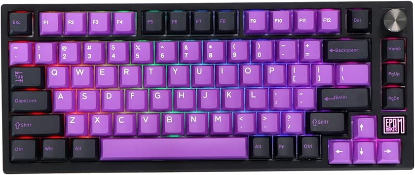 EPOMAKER TH80 SE Gasket 75% Mechanical Gaming Keyboard, NKRO Hot Swappable RGB 2.4Ghz/ Bluetooth 5.0/ Wired with Poron/EVA Foam, 4000mah Battery, Knob Control for E-Sport/Windows/Mac(Bluebird Switch)