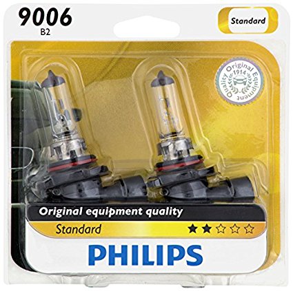 Philips 9006 Standard Halogen Replacement Headlight Bulb, 2 Pack