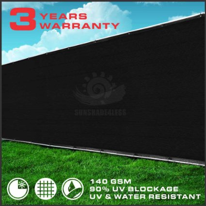 Windscreen4less Commercial Grade 5x50 Black Fence Screen Privacy Screen w Brass Grommets - 3 Years Warranty Custom Sizes Available