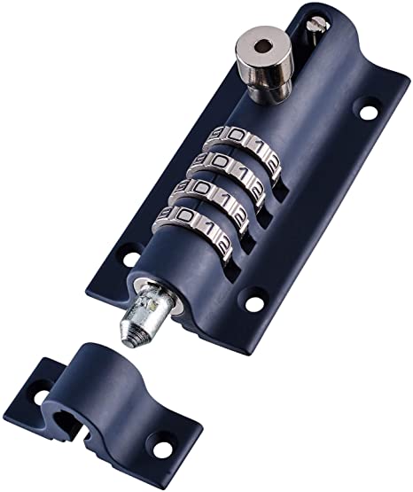 SQUIRE Combination Locking Bolt. Unique Patented Recodeable Combination Locking Bolt. Rustproof and Weatherproof. Available in 3,4 and 5 Wheel configurations. (4 Wheel - 120mm)