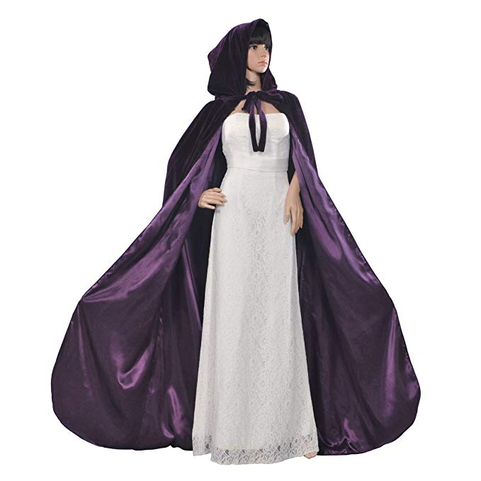 AW Adult Hooded Cloak Velvet Robe Cape for Halloween Cosplay Christmas Costumes Unisex