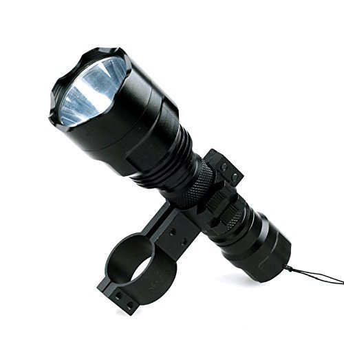 CISNO CREE Green LED 300LM Hog Hunting Tactical Flashlight Torch With 1'' Scope Mount Pressure Switch