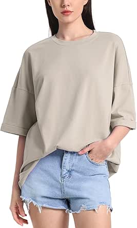 ZANZEA Oversized T Shirts for Women Short Rolled Sleeve Round Neck Summer Tops Drop Shoulder Casual Loose Basic Tees