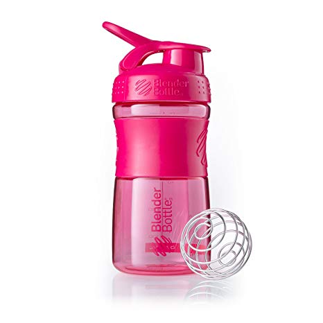 BlenderBottle SportMixer Tritan Grip Shaker Bottle, Pink/Pink, 20-Ounce