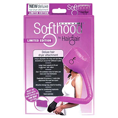 Genuine Patented Deluxe Limited Edition Pink Softhood Hair Dryer Attachment