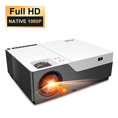 Native 1080P Projector - Artlii Full HD Projector for PowerPoint Presentation, 300" Home Theater Projector with True to Life Color, Zoom HDMI, Compatible with Fire TV Laptop Xbox PS4 iPhone