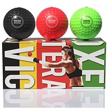 TEKXYZ Reflex Ball Upgraded Set - Comfortable Headband with 3 React Reflex Balls, Great for Reflex, Timing, Accuracy, Focus and Hand-Eye Coordination Training for Kids, Adults, Men, and Women