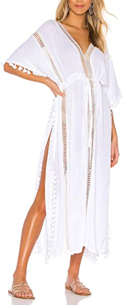 Bsubseach Women Beachwear Turkish Kaftans Long Swimsuit Cover up Caftan Beach Dress