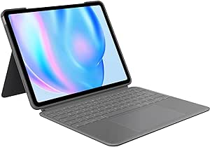 Logitech Combo Touch, Funda con Teclado, iPad Air 13 Pulgadas (M2)(2024) - Teclado retroiluminado extraíble con Soporte abatible, Escritura cómoda, Modo Multiuso, Disposición QWERTY Español, Gris