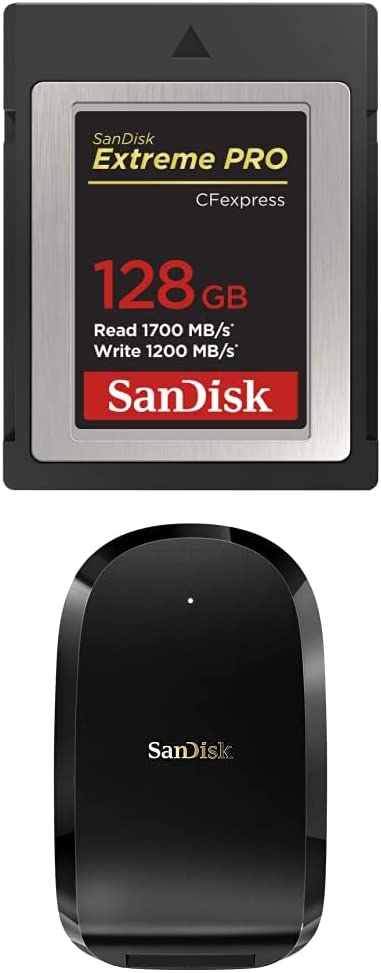 SanDisk 128GB Extreme PRO CFexpress Card Type B with SanDisk Extreme PRO CFexpress Card Reader