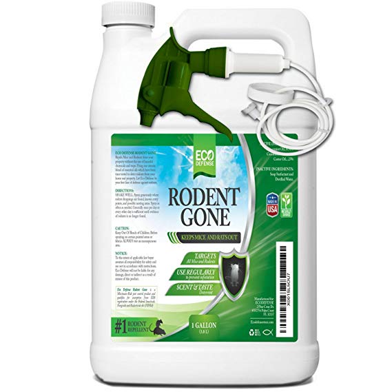 Eco Defense Mice Repellent - Humane Mouse Trap Substitute - Organic Spray - Guaranteed Effective - Works For All Types of Mice & Rats (1 Gallon)