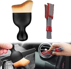 Kit Nettoyage Voiture Interieur, 2pcs Pinceau Detailing Auto Pinceau Nettoyage Voiture Brosse Voiture Intérieur Pinceau de Détail Auto pour le Nettoyage Des SièGes Du Tableau de Bord Des Events (A)