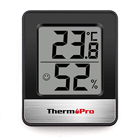 ThermoPro TP49 Digital Indoor Hygrometer Mini Room Thermometer Temperature Monitor and Humidity Meter for Home Office Air Comfort Reptile Thermometer