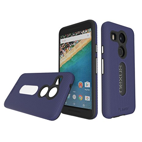 LG Nexus 5X case, Google nexus 5x, Toiko [X-Guard] [Dark Blue]. A sturdy, beautiful protective case made of two layers perfect fit for LG NEXUS 5x,H790,h791 Google 2015 mobile phone case (TK114152).